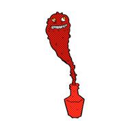 comic cartoon spooky ghost in bottle N3