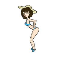 comic cartoon pin-up beach girl N3
