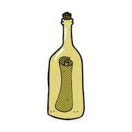 comic cartoon letter in a bottle N8