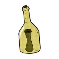 comic cartoon letter in a bottle N9