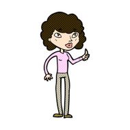 comic cartoon woman giving thumbs up symbol N21