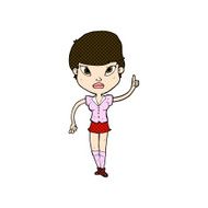 comic cartoon woman with idea N74