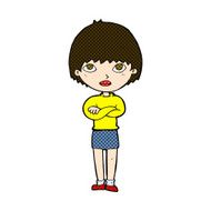 comic cartoon woman with crossed arms N14