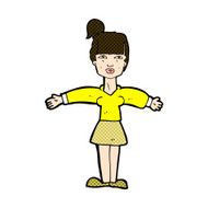 comic cartoon woman shrugging shoulders N141
