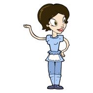 comic cartoon woman in maid costume N3