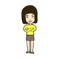 comic cartoon woman with crossed arms N15