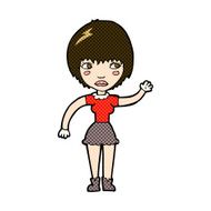 comic cartoon waving woman N45