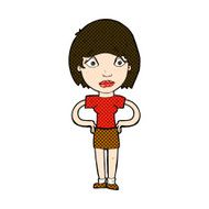 comic cartoon worried woman N23