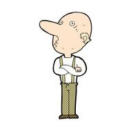 comic cartoon old man with folded arms N3