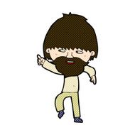 comic cartoon bearded man pointing and laughing N3