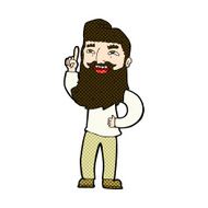 comic cartoon happy bearded man with idea N3