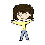 comic cartoon happy girl N26