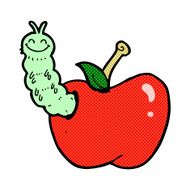 comic cartoon bug eating apple N5