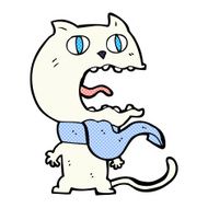 comic cartoon frightened cat N7