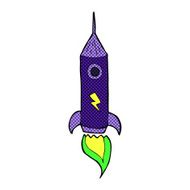 comic cartoon space rocket N14