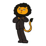 comic cartoon lion businessman N2