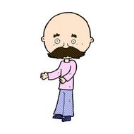 comic cartoon man with mustache N27