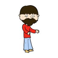comic cartoon happy bearded man N3