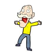 comic cartoon shocked old man N8