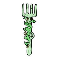 comic cartoon ornate wooden fork N3
