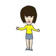 comic cartoon woman shrugging shoulders N143