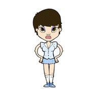 comic cartoon annoyed girl N6