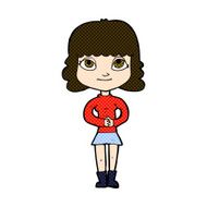 comic cartoon happy woman N70