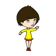 comic cartoon woman waving N100