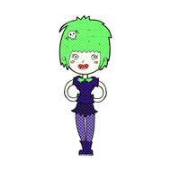 comic cartoon happy vampire girl N12