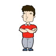 comic cartoon man with crossed arms N9