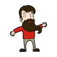 comic cartoon man with beard waving N3