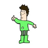 comic cartoon positive thinking man in rags N3