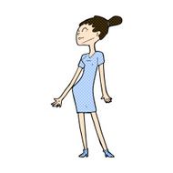 comic cartoon woman in dress N12