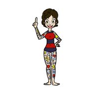 comic cartoon woman covered in tattoos N3
