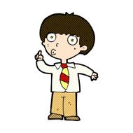comic cartoon school boy with question N3