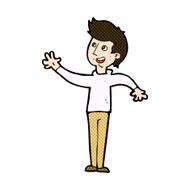 comic cartoon man waving N9