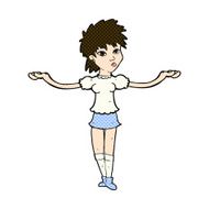 comic cartoon woman shrugging shoulders N144