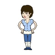 comic cartoon tough woman with hands on hips N3