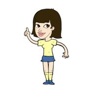 comic cartoon pretty girl with idea N8
