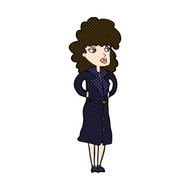 comic cartoon woman in trench coat N8