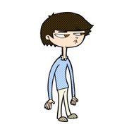 comic cartoon suspicious boy N3