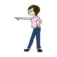 comic cartoon woman pointing N65