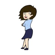 comic cartoon happy woman N71