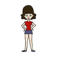 comic cartoon surprised woman N71