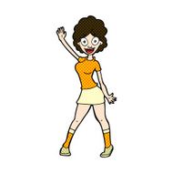 comic cartoon woman dancing N7