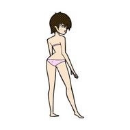 comic cartoon woman in bikini N15