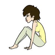 comic cartoon woman sitting N6
