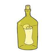 comic cartoon letter in bottle N3