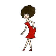 comic cartoon woman posing in dress N12