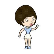 comic cartoon woman waving N102